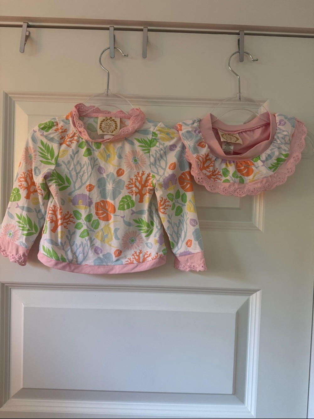 Beaufort Bonnet Company BBC Girls Coral Reef Print Swimsuit 2 piece long sleeve